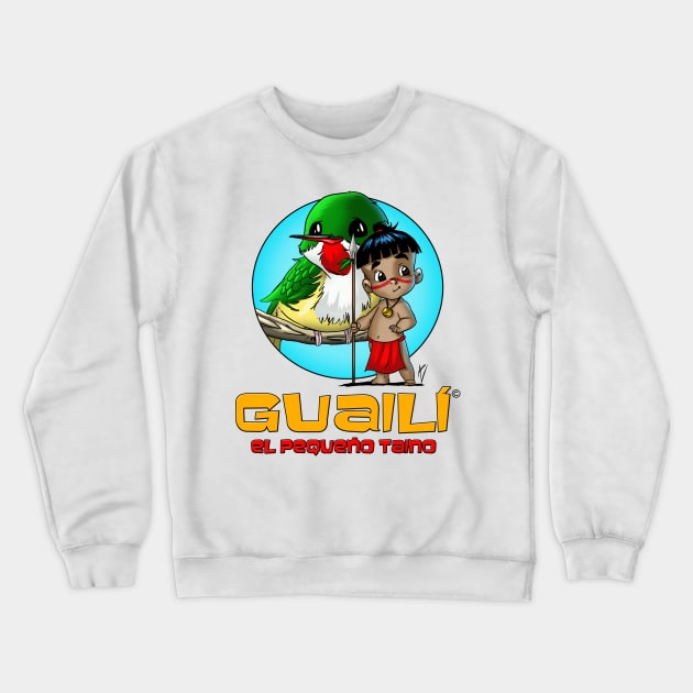 Guailí El pequeño Taino Crewneck Sweatshirt by AV Art Studio